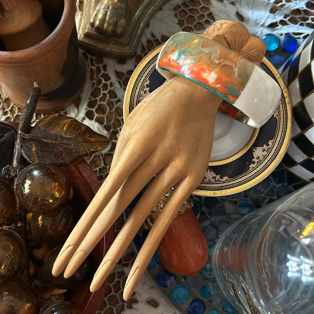 Lucite & Resin Wide Bangle Bracelet - Picture 5 of 7